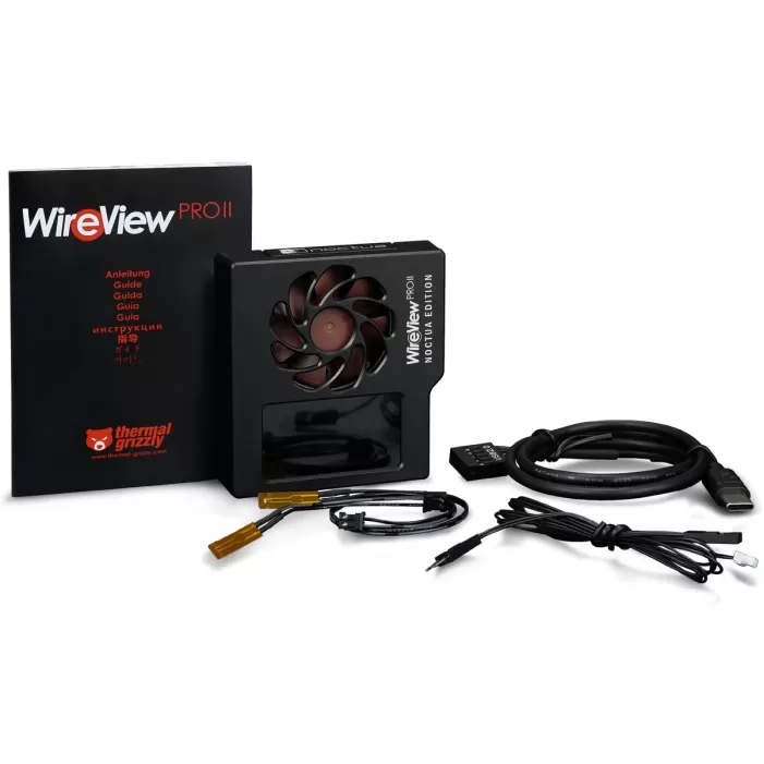 מתאם לכרטיס מסך Thermal Grizzly WireView Pro II GPU 12V-2x6 Reversed Noctua Edition TFT-IPS Display TG-WV-P2-H19R-NF צבע שחור