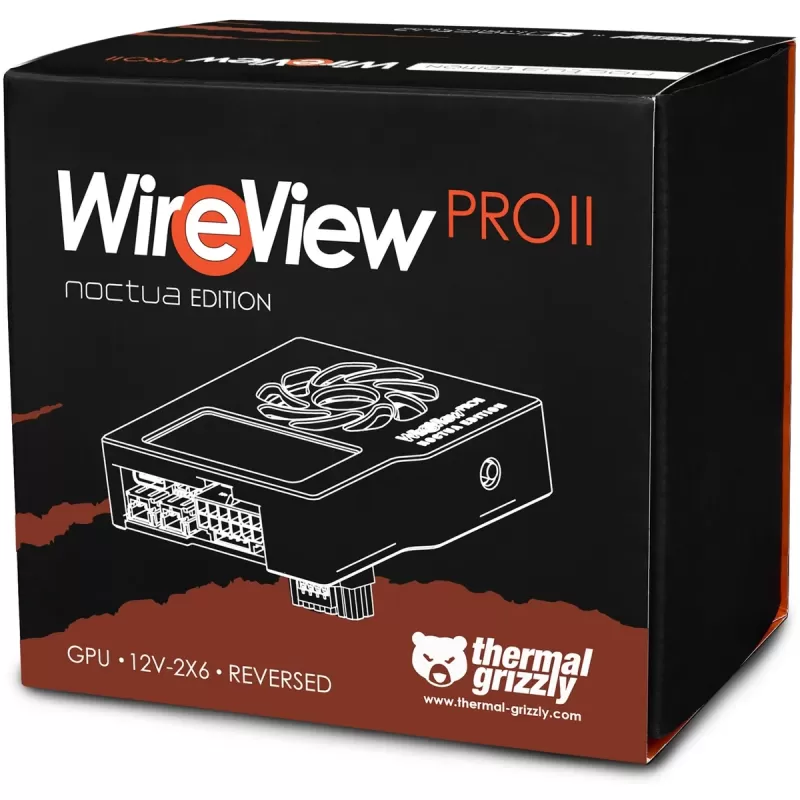 מתאם לכרטיס מסך Thermal Grizzly WireView Pro II GPU 12V-2x6 Reversed Noctua Edition TFT-IPS Display TG-WV-P2-H19R-NF צבע שחור
