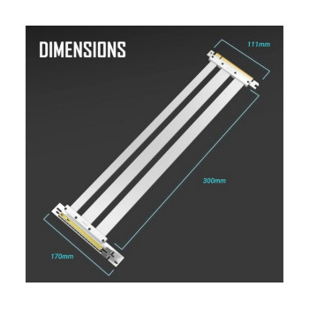 מאריך לכרטיס מסך Antec PCIE 4.0 Riser Cable לבן 0-761345-77721-6