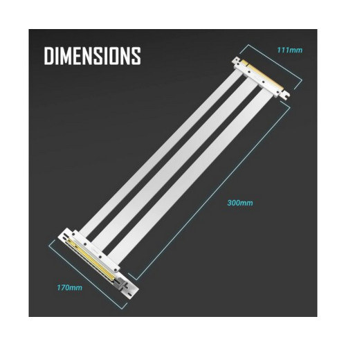 Graphics card extender Antec PCIE 4.0 Riser Cable white 0-761345-77721-6