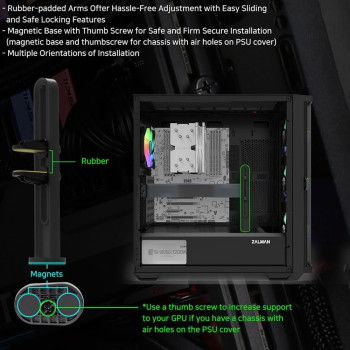 Держатель для Видеокарты Zalman GRAPHICS CARD HOLDER ZM-VS1 Цвет:черный