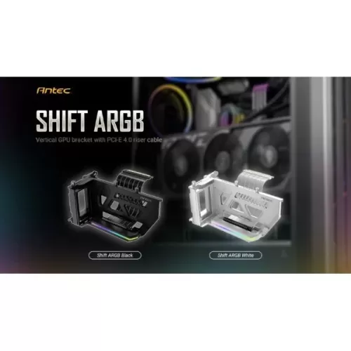 מתאם Antec Vertical GPU Bracket לבן - SHIFT ARGB 0-761345-77802-2