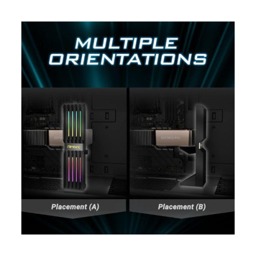 Video card holder Antec GPU HOLDER ARGB 0-761345-77705-6 Color:black