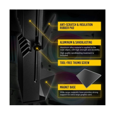 תומך לכרטיס מסך Antec GPU HOLDER ARGB 0-761345-77705-6 צבע שחור