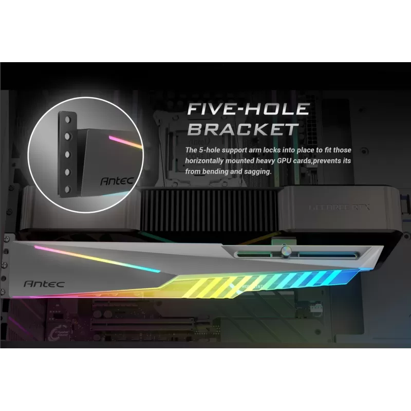 תומך לכרטיס מסך Antec GPU Holder Dagger RGB שחור 0-761345-77725-4