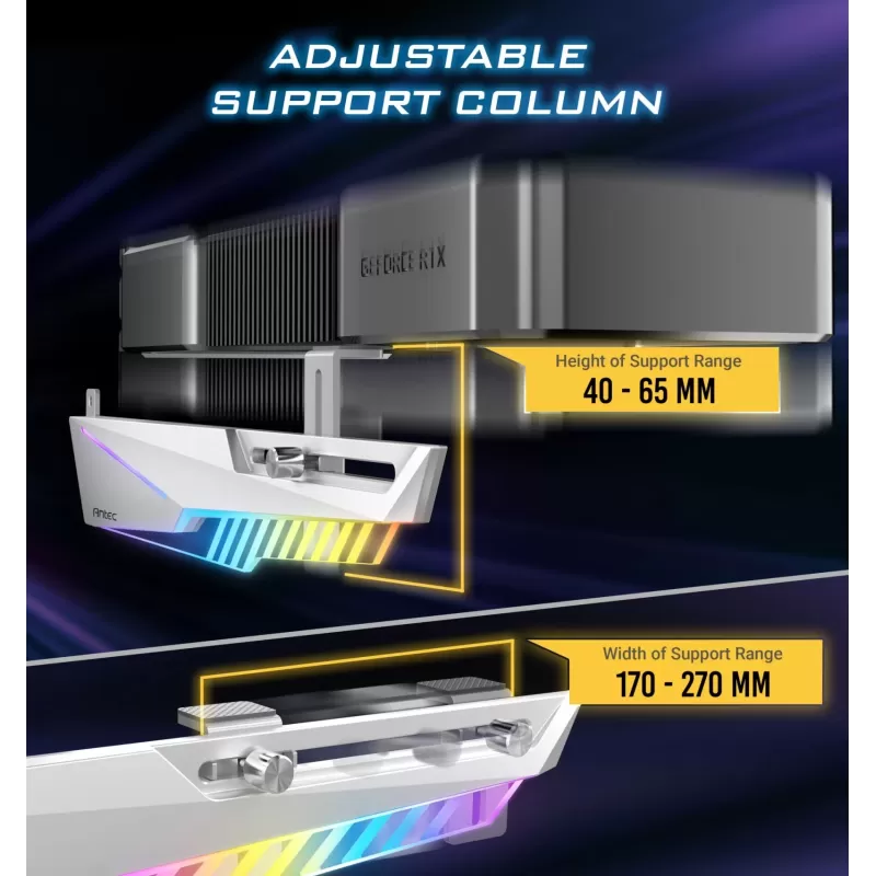 תומך לכרטיס מסך Antec GPU Holder Dagger RGB שחור 0-761345-77725-4