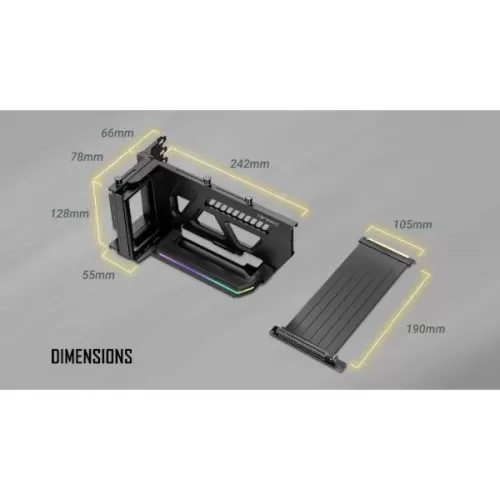 מתאם Antec SHIFT ARGB - Vertical GPU Bracket שחור 0-761345-77801-5