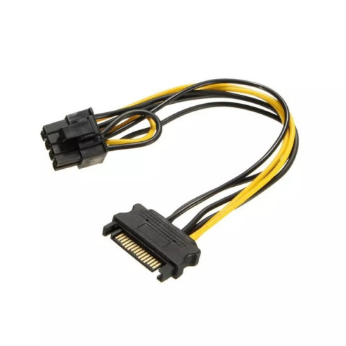 Adapter Gold Touch 15Pin SATA Male Power to PCIe 8Pin Graphic Card E-SATA-8PIN