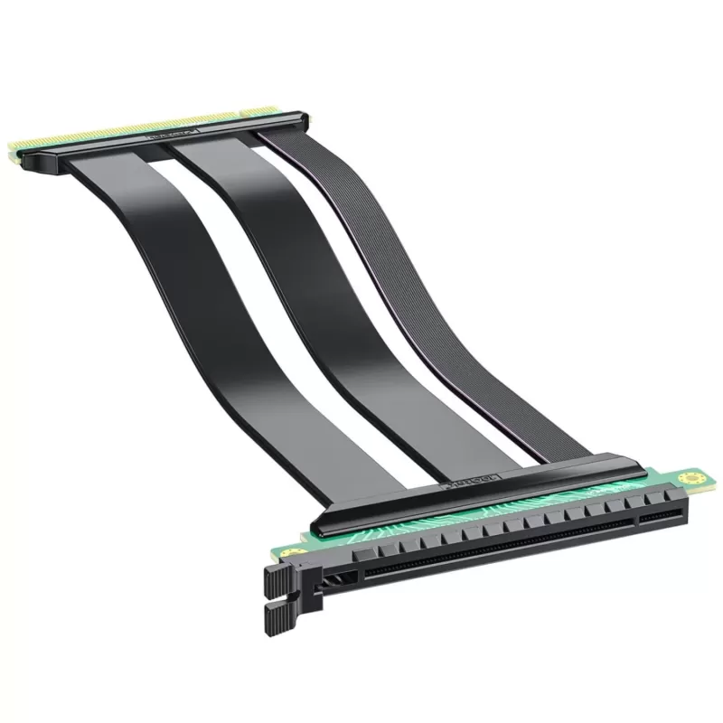 10Gtek PCIE 4.0 x16 30cm Male to Female Riser Cable PCIE-X16-MF-30-15 Цвет:чёрный