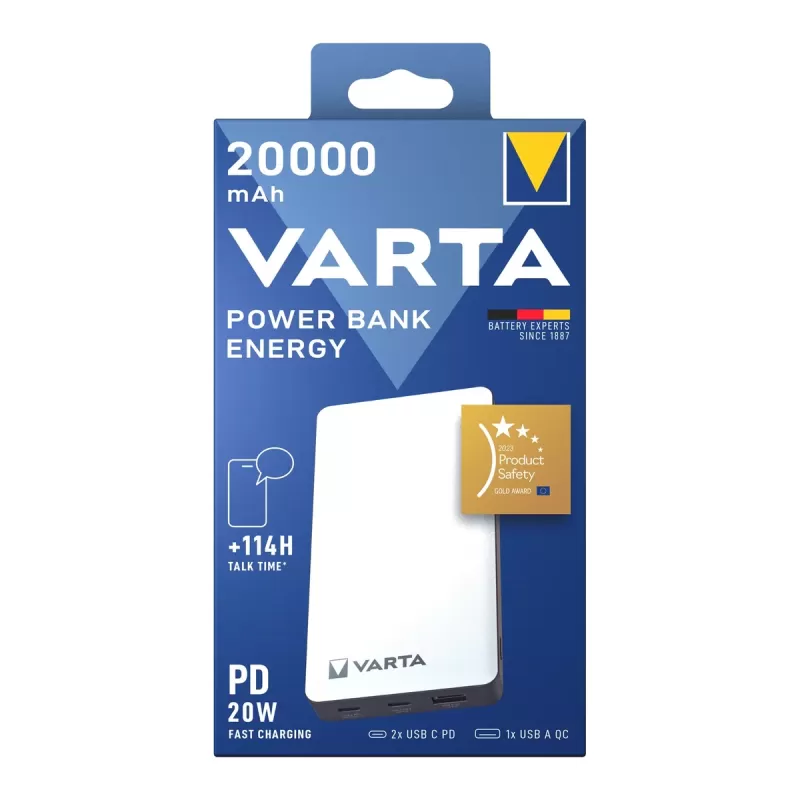Портативное зарядное устройство VARTA Energy 20000mAh 57978 Цвет:белый