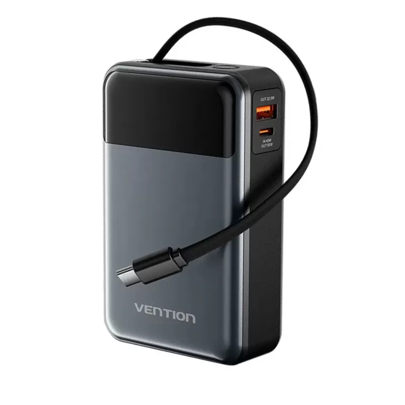 Portable charger Vention 20000mAh 65W USB-C FHYB0 20000mAh Color:black, gray