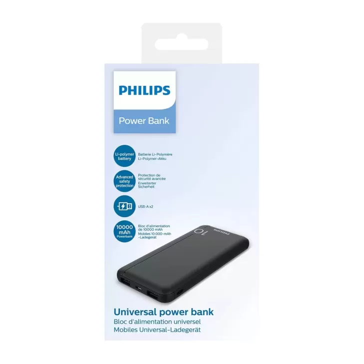 מטען נייד Philips DLP1810CB/00 10000mAh DLP1810CB/00 10000mAh צבע שחור