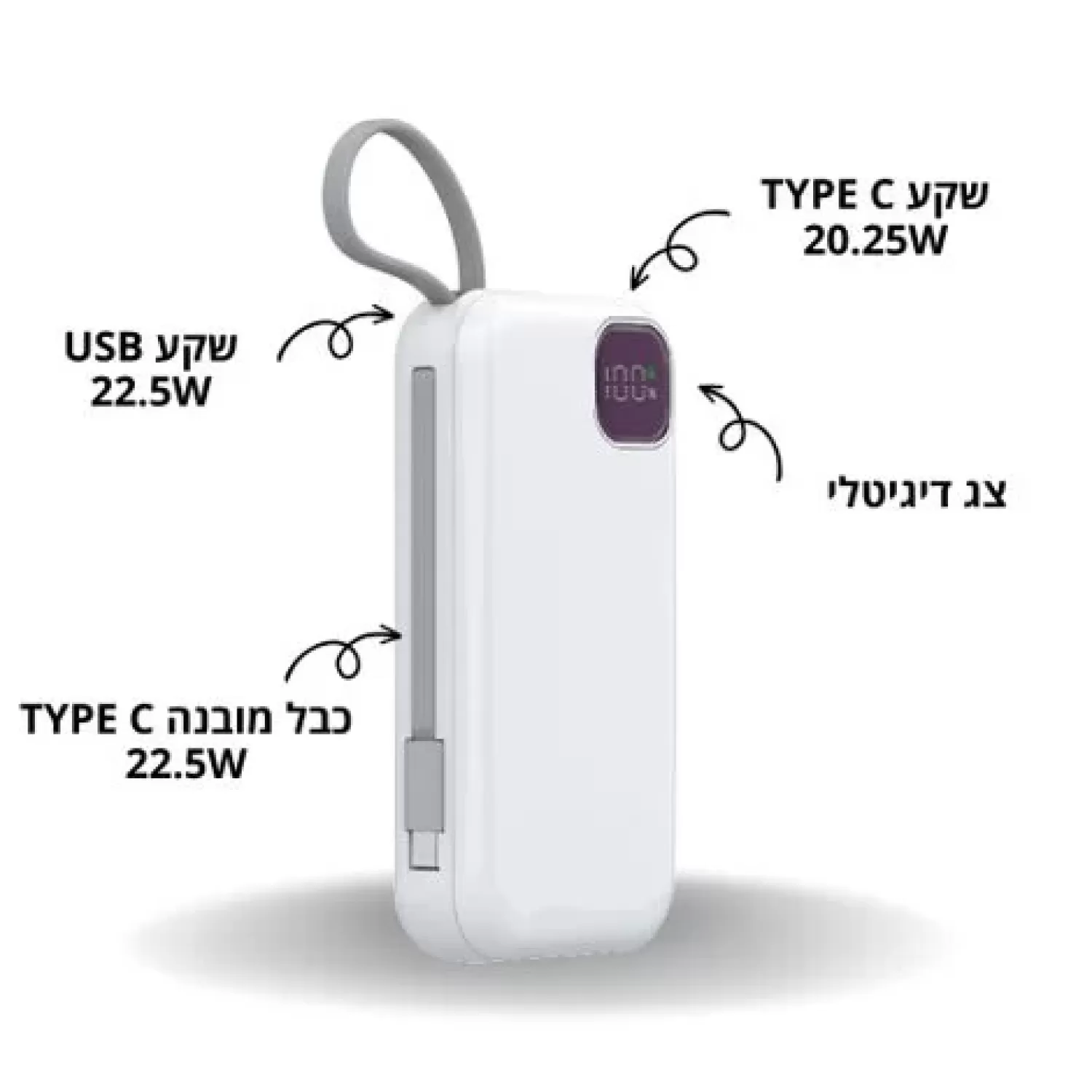 Портативное зарядное устройство Qliq E32B 20000mAh Quick Charge 22.5E/66W E32B Цвет:белый
