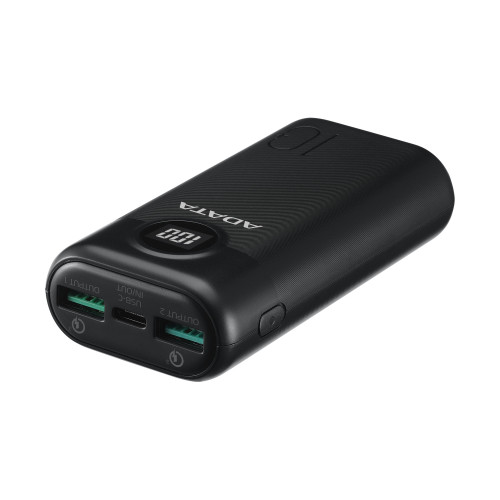 Portable charger ADATA P10000QCD black AP10000QCD-DGT-CBK 10000mAh..