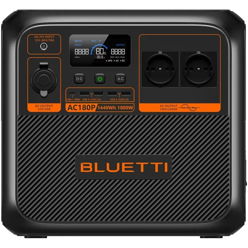 Портативная электростанция BLUETTI AC180P 1800W 1440Wh AC180P Цвет:чёрный