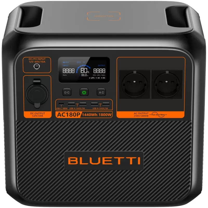 Портативная электростанция BLUETTI AC180P 1800W 1440Wh AC180P Цвет:чёрный