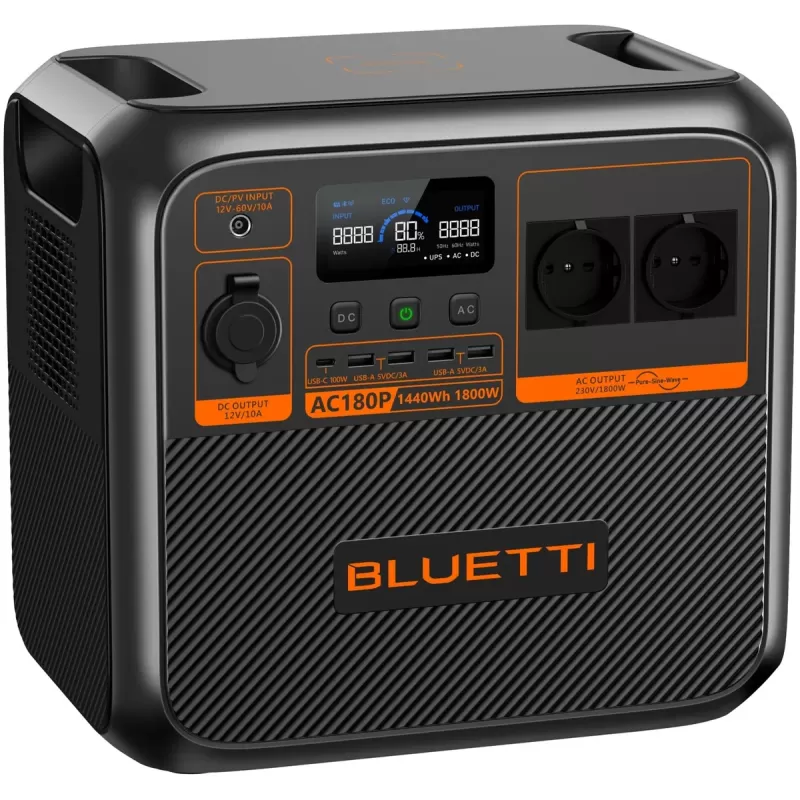 Портативная электростанция BLUETTI AC180P 1800W 1440Wh AC180P Цвет:чёрный