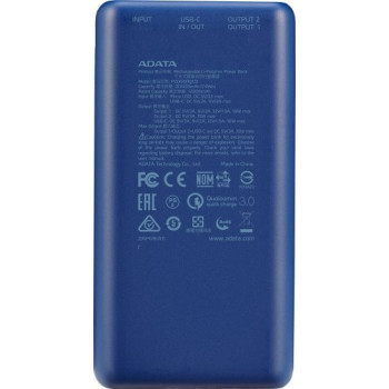 מטען נייד Adata P20000QCD AP20000QCD-DGT-CDB 20000mAh צבע כחול