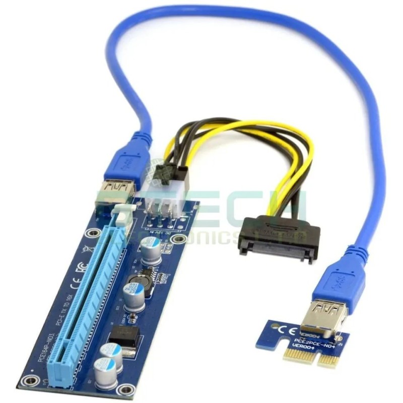 מתאם לכרטיס מסך עבור כריית מטבעות PCI-E Riser Ver.009 ערכה