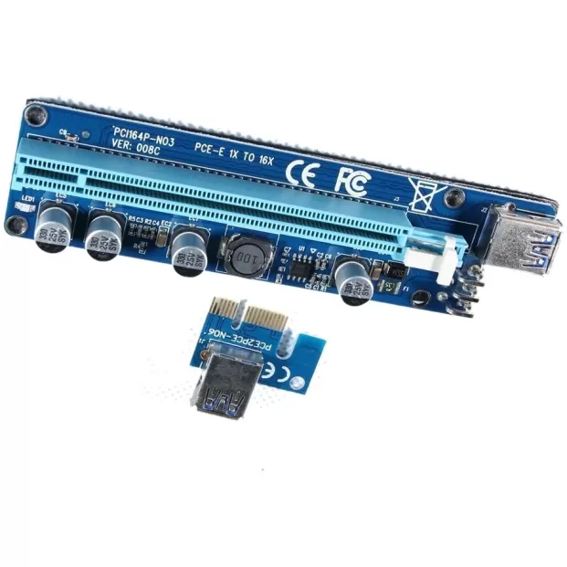 מתאם Riser PCI-E 1X to 16X VER008C