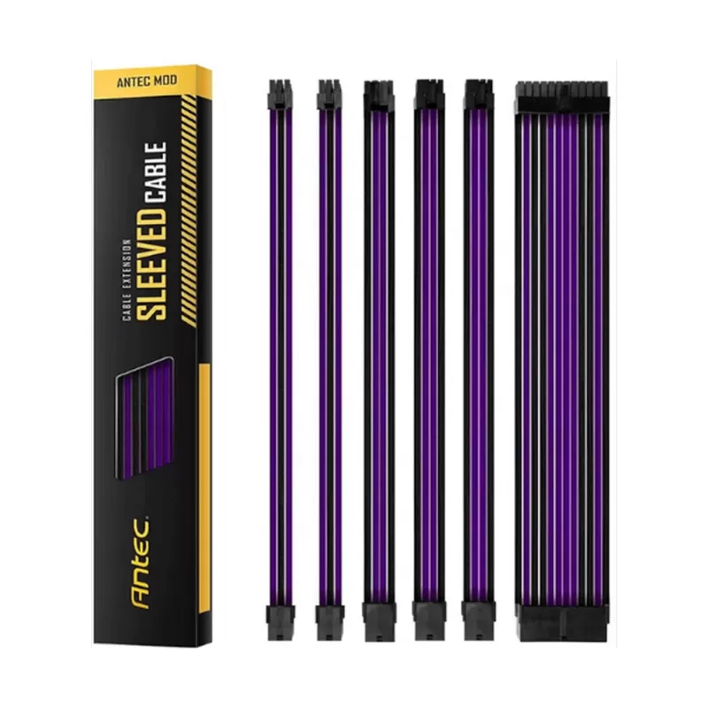 Кабель Antec Sleeved Extension Cable Kit чёрный, PSUSCB30-205-P/B Цвет:чёрный, фиолетовый