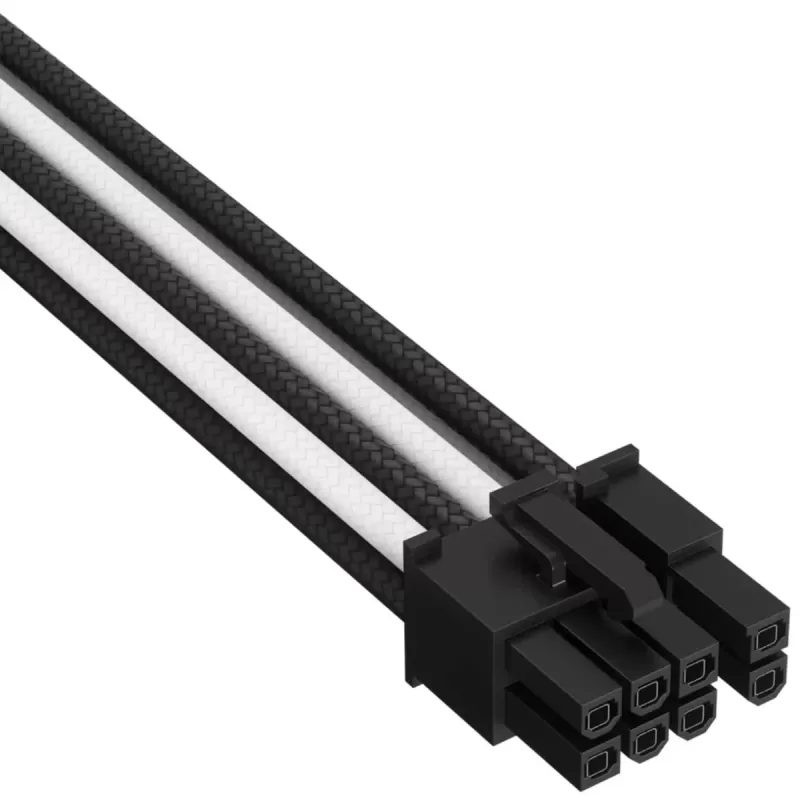 Кабель Corsair Premium Individually Sleeved PCIe Cable (Single Connector) Type 5 Gen 5, CP-8920305 Цвет:чёрный, белый Кабель Corsair Premium Individually Sleeved PCIe Cable (Single Connector) Type 5 Gen 5, CP-8920305 Цвет:чёрный, белый