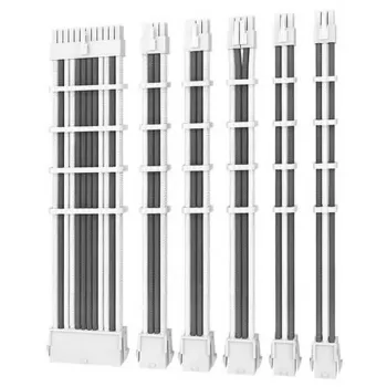 כבל לספק כוח Antec Sleeved Extension Cable Kit אפור, לבן PSUSCW30-204-G/W
