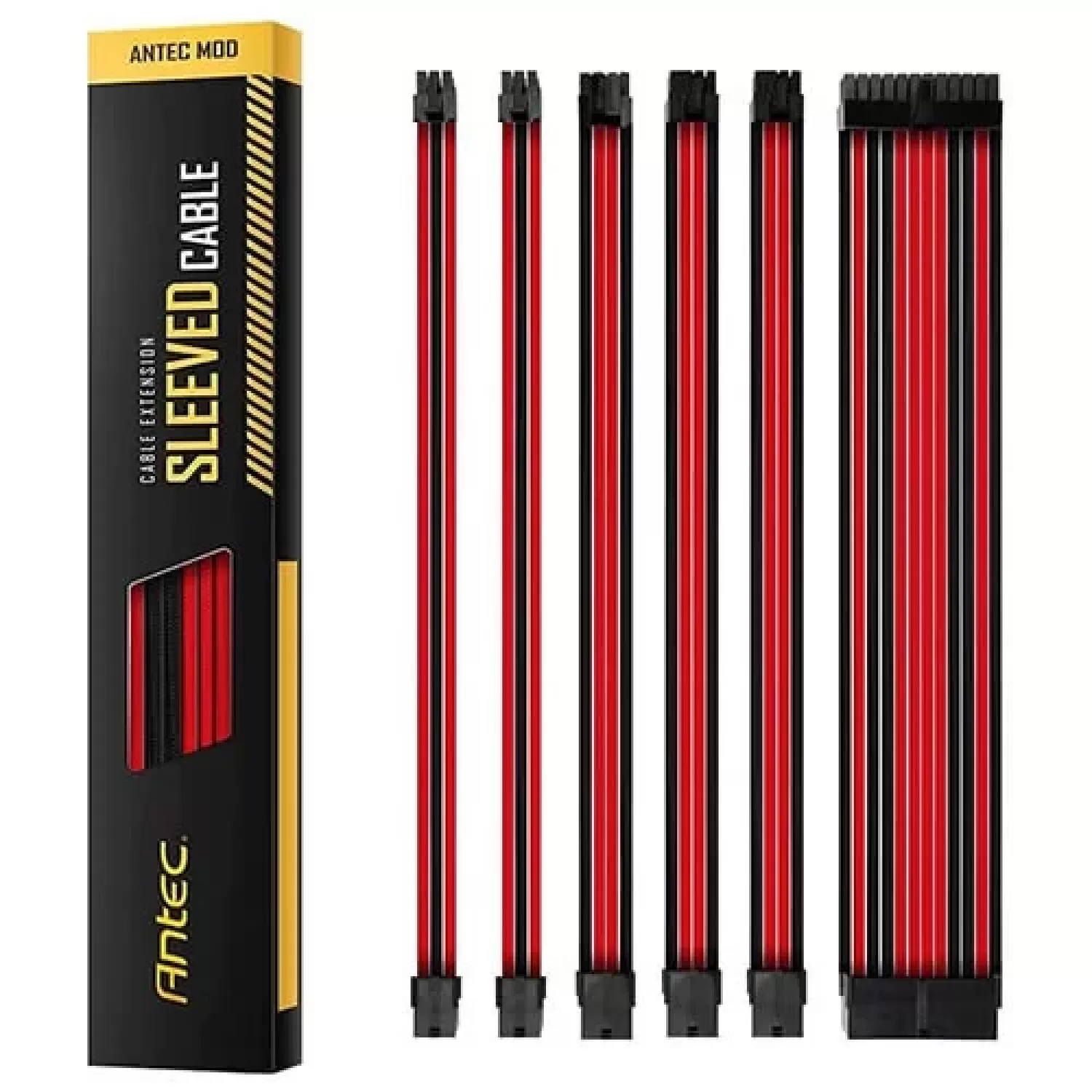 Extension cord Antec PSUSCB30-201-R/B 0-761345-99943-4 300mm Color:red, black