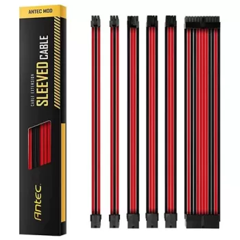 Extension cord Antec PSUSCB30-201-R/B 0-761345-99943-4 300mm Color:red, black