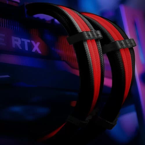 Extension cord Antec PSUSCB30-201-R/B 0-761345-99943-4 300mm Color:red, black