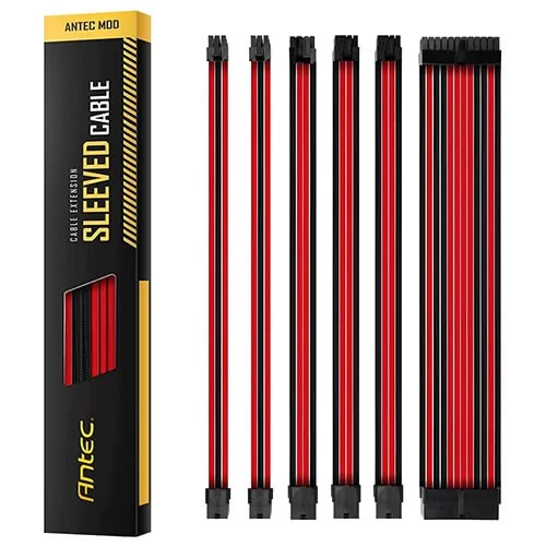 Extension cord Antec PSUSCB30-201-R/B 0-761345-99943-4 300mm Color:red, black