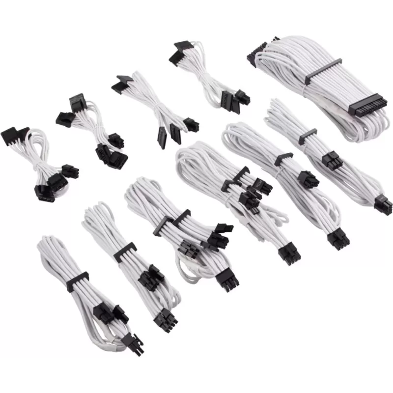 כבל Corsair Premium Individually Sleeved Type-5 PSU Cables Pro Kit CP-8920293 צבע לבן