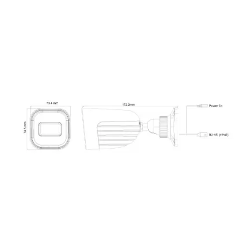 מצלמת צינור Provison IP 2MP 3.6mm Fixed IP67 SD Card 20m IR I2-320IPSN-36 צבע לבן