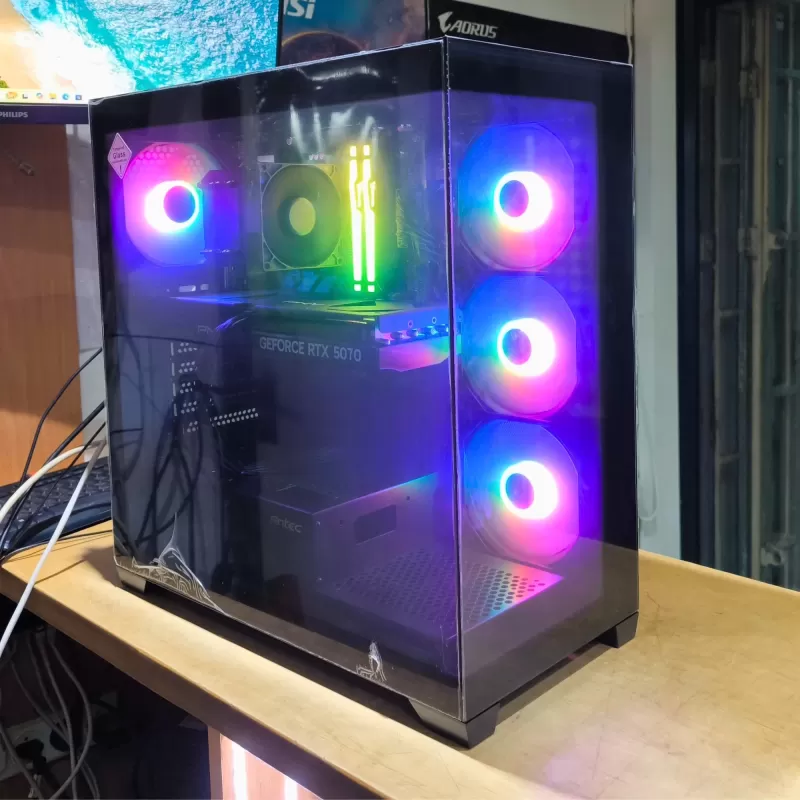 מחשב גיימינג מקצועי - AMD Ryzen 5 7500F + RTX 5070 12GB VRAM + 32GB RAM - G-PRO-558