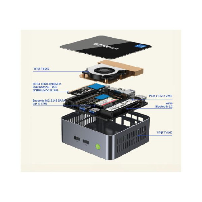 Мини-ПК GM1Ktec M3 i5-12450H 16GB SSD:1TB Windows 11 Pro