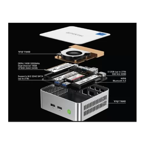 Mini PC GM1Ktec GMK-K7 Plus Intel Core i5-12450H 16GB SSD:512GB Windows 11 Pro
