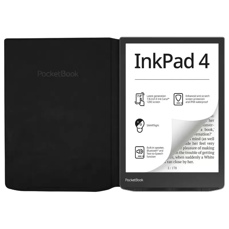 כיסוי לספר אלקטרוני PocketBook Flip Cover (InkPad 4) and (InkPad Color 3) שחור