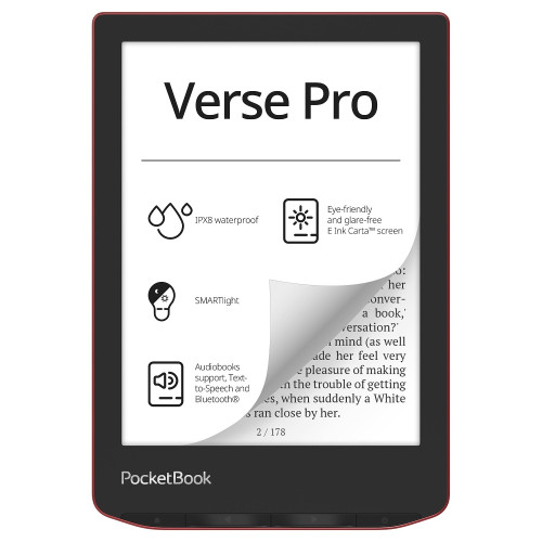 ספר אלקטרוני PocketBook 6" Verse Pro אדום PB634-3-WW