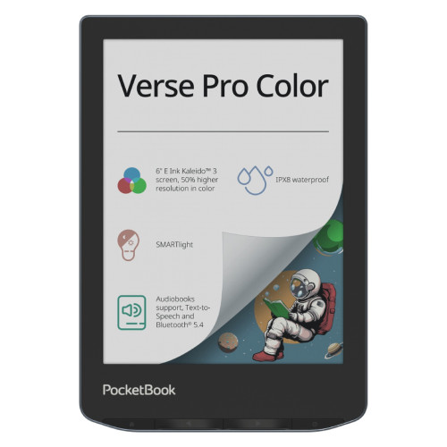 ספר אלקטרוני PocketBook 6" Verse Pro Color Stormy Sea PB634K3-1-WW