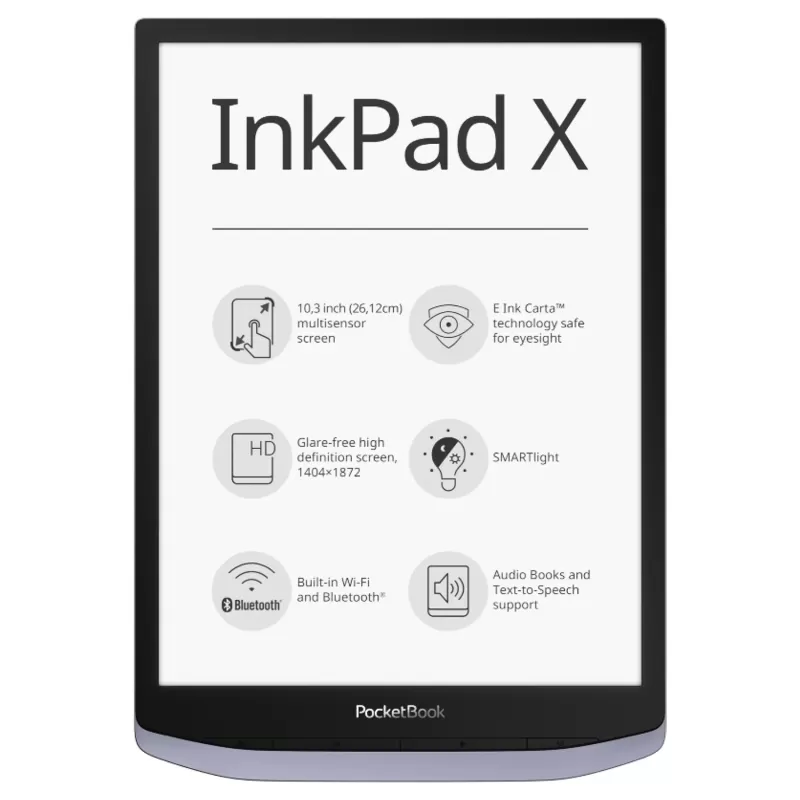 ספר אלקטרוני PocketBook InkPad X אפור PB1040-J-WW