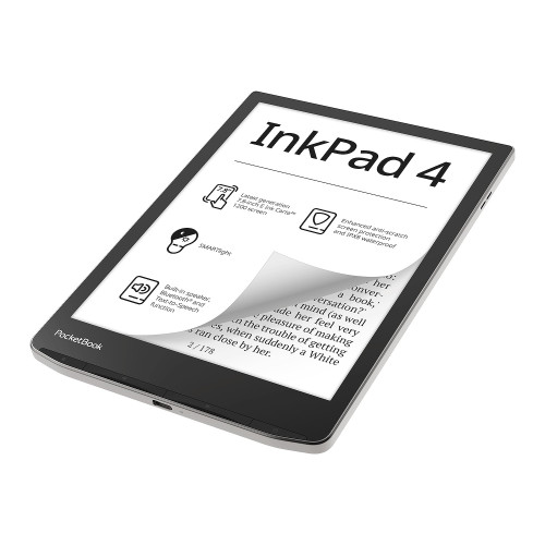 ספר אלקטרוני PocketBook 7.8” InkPad 4כסוף PB743G-U-WW