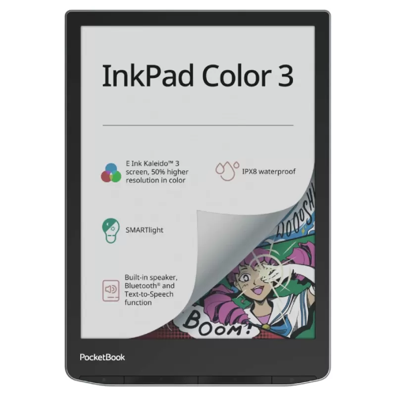 ספר אלקטרוני עם מסך צבעוני PocketBook 7 743 InkPad Color 3 PB743K3-1-WW צבע שחור