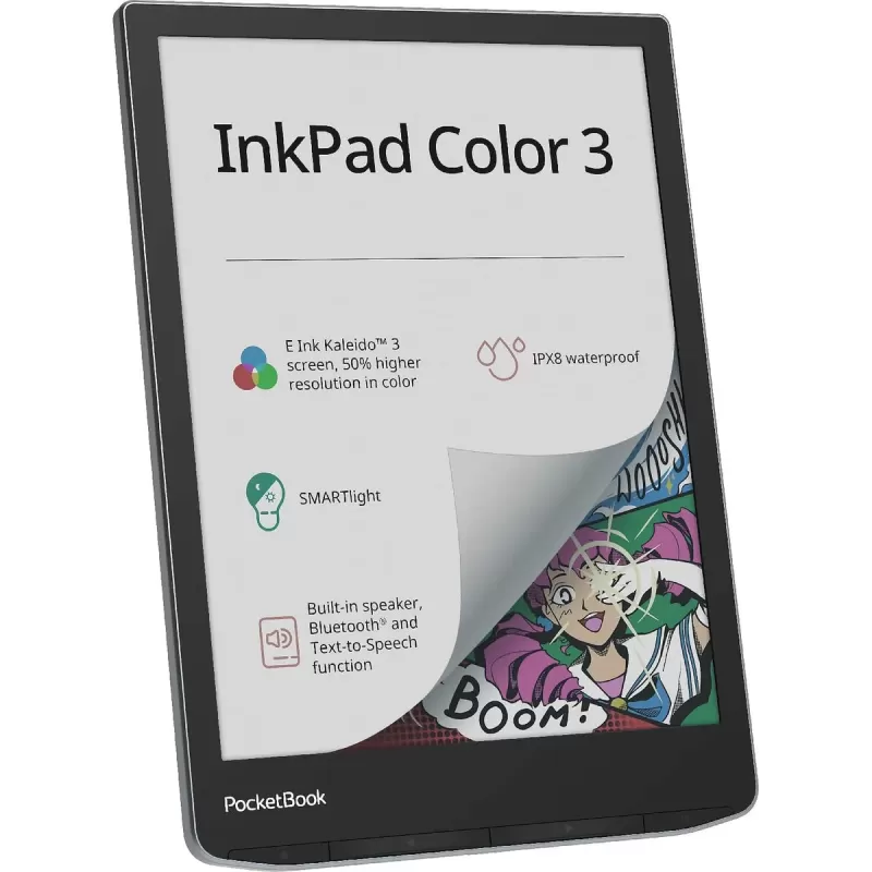 ספר אלקטרוני עם מסך צבעוני PocketBook 7 743 InkPad Color 3 PB743K3-1-WW צבע שחור