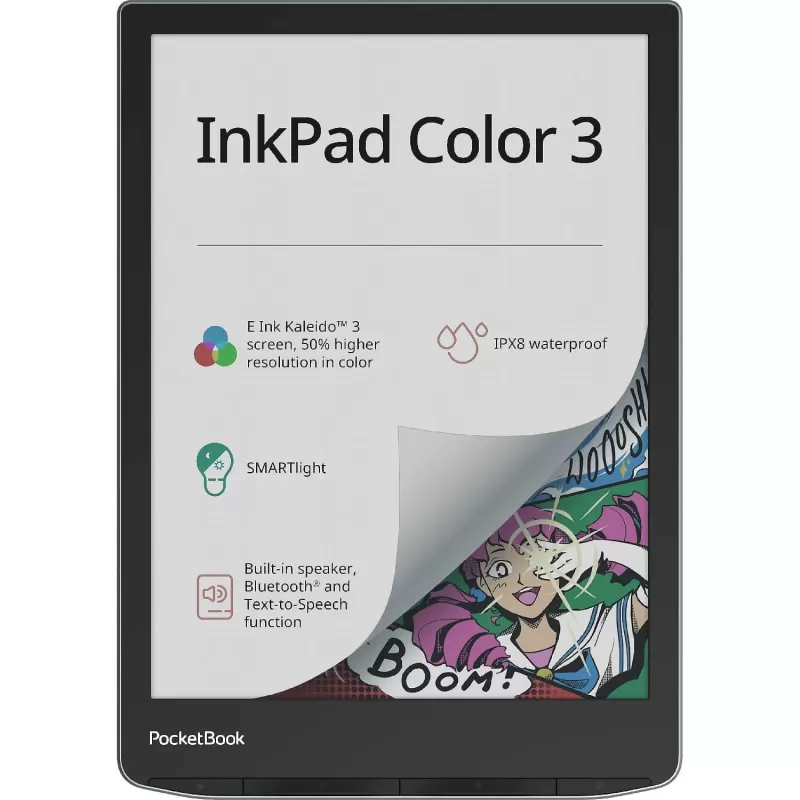 ספר אלקטרוני עם מסך צבעוני PocketBook 7 743 InkPad Color 3 PB743K3-1-WW צבע שחור