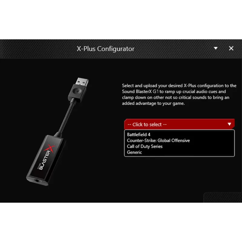 כרטיס קול חיצוני Creative Sound BlasterX G1 צבע שחור