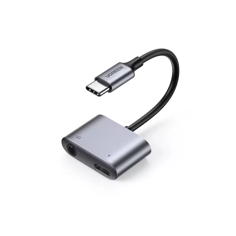 ממיר דיגיטלי לאנלוגי UGREEN USB-C to 3.5" mm + USB-C | PD 30W | 24-bit-96kHz | DAC Splitter 60164