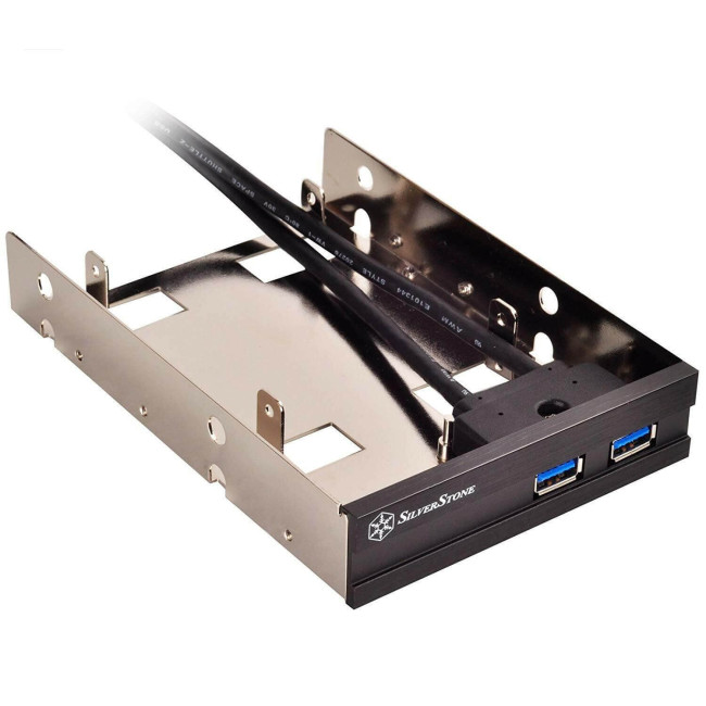 SilverStone Convertor Bay 3.5" to 2.5"x2 + USB3.0 SST-FP36B Цвет:черный