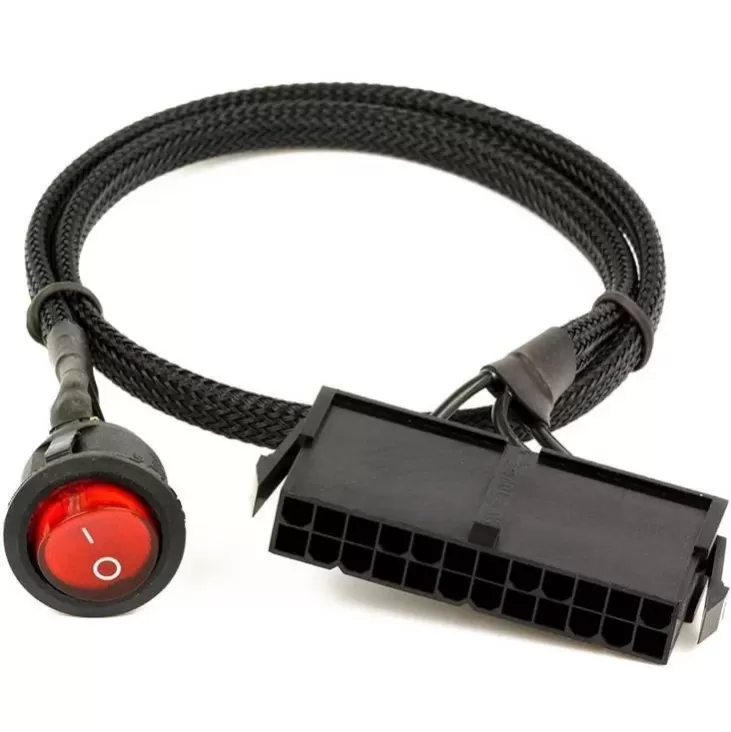 24-pin power button ATX 24-Pin Jump Start Power On/Off Switch Sleeved Cable JS24P 24-pin power button ATX 24-Pin Jump Start Power On/Off Switch Sleeved Cable JS24P