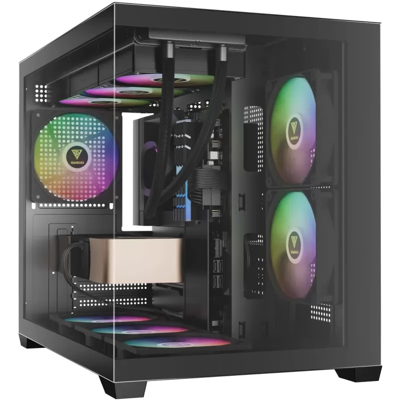 Case Gamdias AURA GC10M V2 ARGB black Micro Tower Case Gamdias AURA GC10M V2 ARGB black Micro Tower