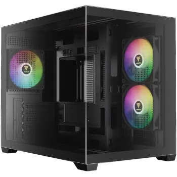 Case Gamdias AURA GC10M V2 ARGB black Micro Tower Case Gamdias AURA GC10M V2 ARGB black Micro Tower